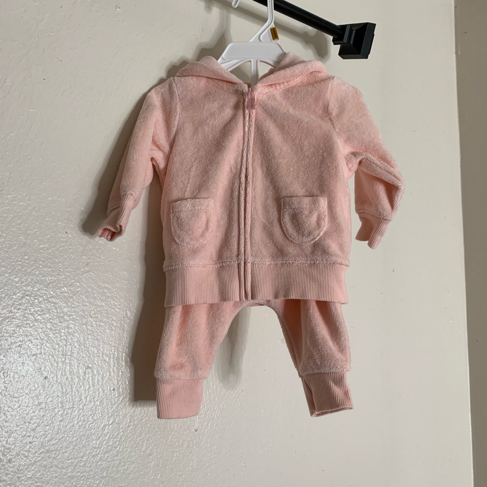 Carter's Pink Terry Jacket & Pants Set (3M) - 3D Sheep Ears & Sheep Detail
